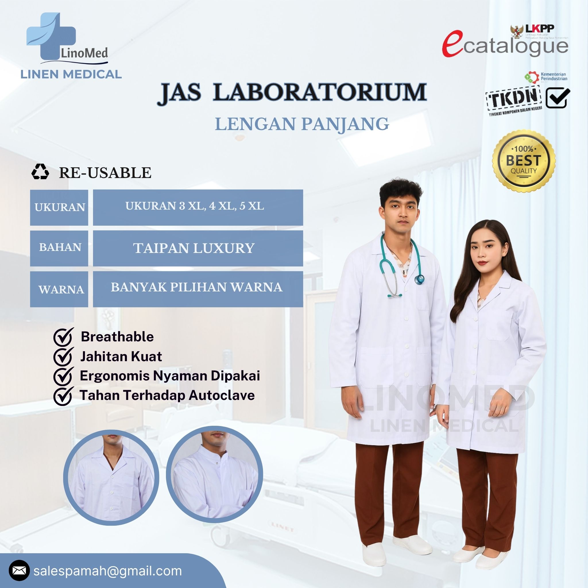 Jas Laboratorium Lengan Panjang